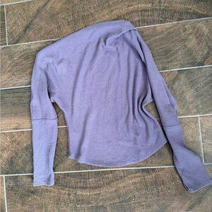 We The Free Purple Off-Shoulder Long Sleeve Top